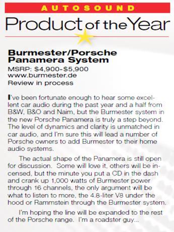 Continuation of a success story Introduction of Burmester at Porsche in the G1 created a global sensation. Dynamics that will give you goose bumps.
