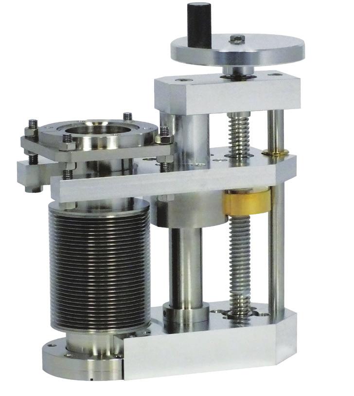 Linear Shift Mechanism With Tilt LSMT Smooth kinematic linear motion along the port axis (Z) with the additional facility to tilt the travelling flange so it serves as an integrated port aligner.