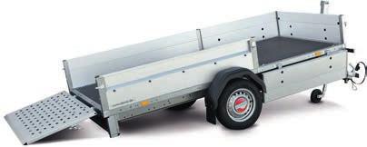 01 metres 11 non-braked tiltable trailer, steplessly inclinable rear