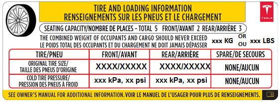 Vehicle Loading Tire and Loading Information Label The Tire and Loading Information label provides: The maximum number of occupant seating positions. The maximum vehicle capacity weight.