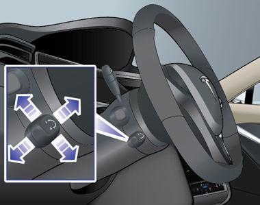 Steering Wheel Adjusting Position Adjust the steering wheel to the desired driving position by moving the control on the left side of the steering column.