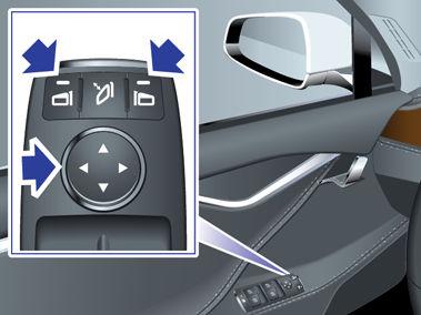 Mirrors Adjusting Exterior Side Mirrors Press the button associated with the mirror you want to adjust (left or right).