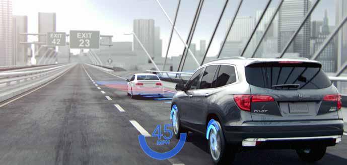 HONDA SENSING^ The VTi-LX model features Honda Sensing^, an intelligent suite of driver assist technologies, which improves situational awareness and, in some cases, intervenes to help avoid a