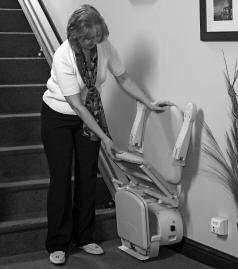 The control may also be used by an attendant control where the user is unable to operate the stairlift themselves.