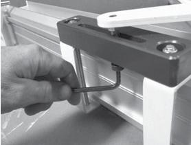 Folding Rail Conversion STEP 4: Use a 1/4 Allen wrench to remove the shoulder bolt