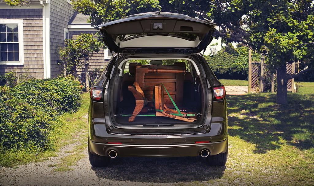 Traverse LTZ AWD in Tungsten Metallic with available features. AVAIlable power-remote liftgate. With a simple push of a button, the powerremote liftgate makes loading and unloading smooth and easy.