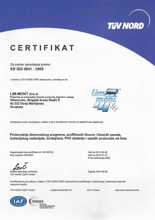 Certifikt Certificte 17 LIM-MONT d.o.