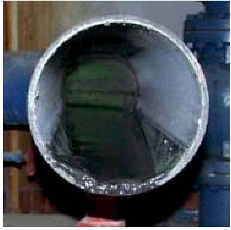 The piping was replaced with glass lined ductile iron pipe and fittings three years ago, and has proven very