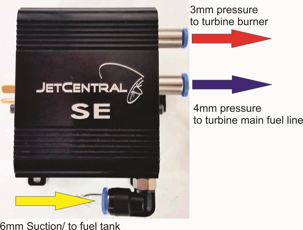 4.5 Fuel System Connections The SE POWERPACK features the next generation fuel pump with an improved input (suction line) design utilizing a 6mm Festo style quick fitting.