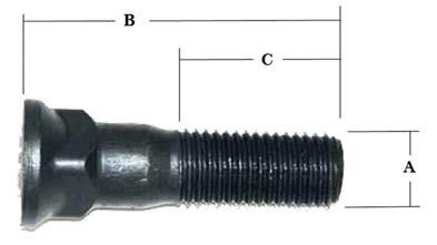 Grade 8 Plow Bolts, Nuts & Washer Specifications PART # DESCRIPTION A B C 16N 1/2" NUT 1/2" 3/4" 16WF 1/2" FLAT WASHER 1/2" 1" 16WL 1/2" LOCK WASHER 1/2" 7/8" 16X200 1/2" X 2" PLOW BOLT 1/2" 2 1-1/2"