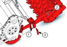 Working depth adjustment - Lift the machine using the tractor's lift linkage. - Position pins in adjustment plate holes that correspond to the required setting.