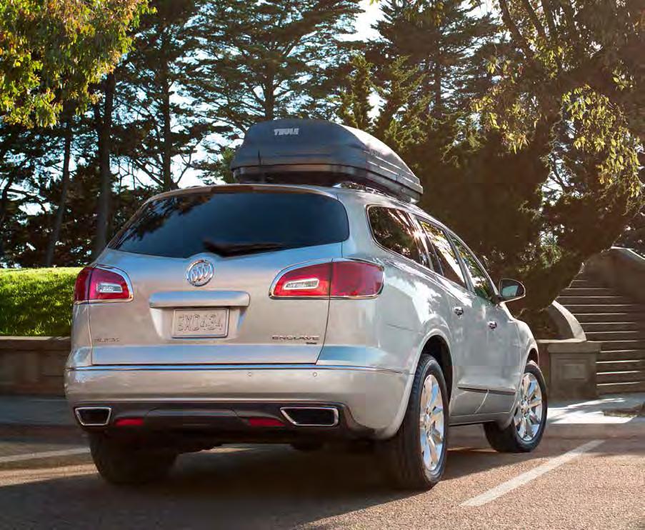 WHEN YOU MAKE ENCLAVE YOURS Order your Enclave with Buick accessories designed and crafted to meet Buick s high standards and yours. Be sure to consider the Roof Rack Cross Rail Package.