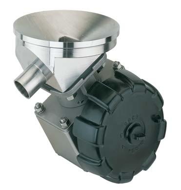 bottom valve with side mounted gear operator Compact design for tight spaces The temperature resistant plastic