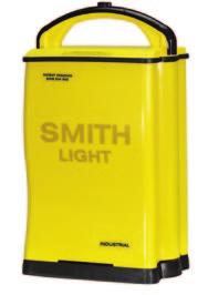 and status indicator - Sealed gel acid battery - Includes 12V vehicle and 120V wall chargers - Safety flash mode feature - Base of the SmithLight designed to accept many