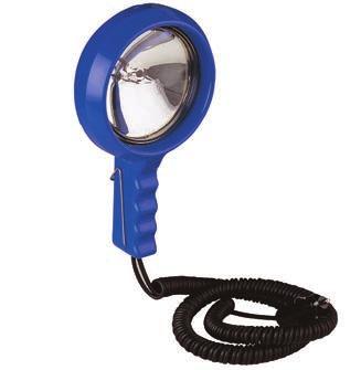 HAND HELD SPOT LAMPS HELLA 134 72 Hand Held Spot Lamp - Blue Body Blue hand held long range spot lamp range. Includes plug, spiral cable (extendable to 2m) and on-off switch.
