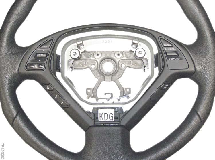 b. Confirm there are no gaps between the finisher and steering wheel
