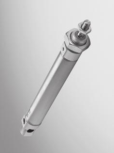 Round Cylinders ESNU, Single-acting Inch Series Piston 5/16Ė to 2-1/2Ė Stroke lengths up to 2Ė Single-acting, spring return Meets the highest requirements for running characteristics, service life