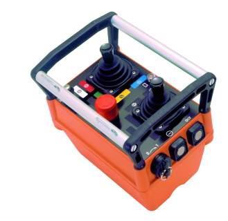 Wire rope hoist component Control radio transmitter types quadrix Most compact transmitter Dead weight 330 g Two step push buttons