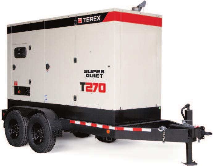DEPENDABLE POWER AND PERFORMANCE T270 Commanding Power Supply reliable power to demanding jobs like major construction sites and transformer maintenance with the Terex T270 Super Quiet model.
