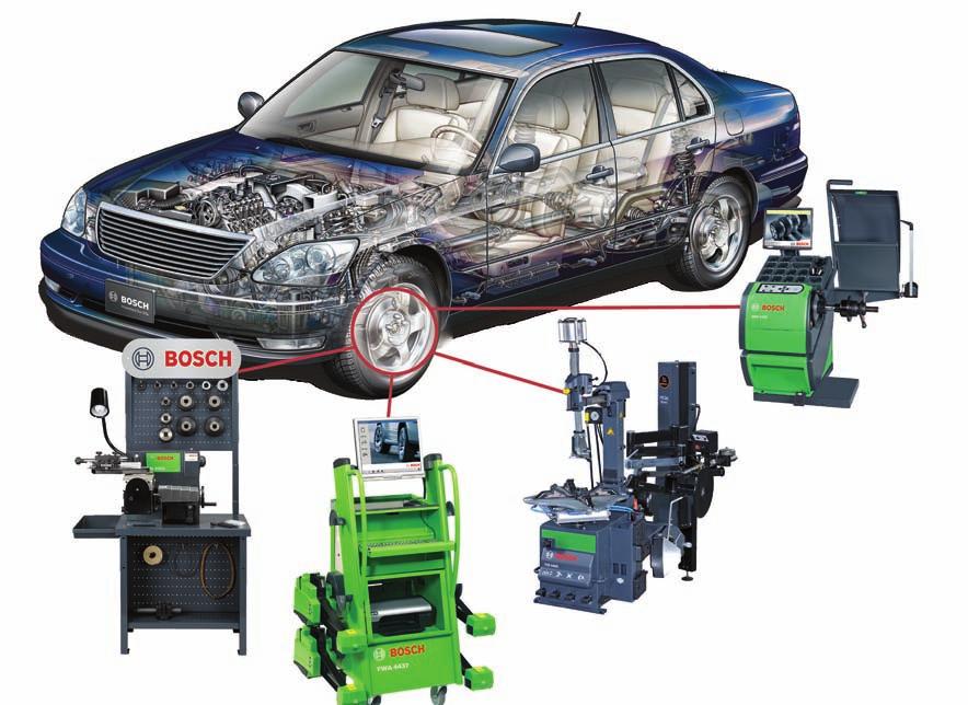 Bosch Wheel Service Equipment Bosch oers a complete line of high quality wheel service equipment designed to increase repair shop eiciency, and maximize