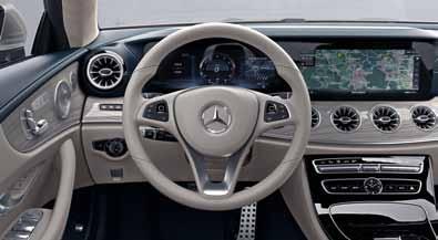 Interior highlights include the multifunction sports steering wheel with a flattened bottom section, seat upholstery in ARTICO man-made leather/ DINAMICA microfibre, AMG sports pedals, AMG floor mats