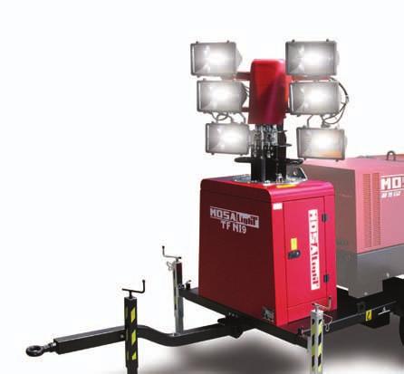 THE RANGE LIGHTING KIT HYDRAULIC LIFTING WITHOUT GENERATING SET ALSO AVAILABLE WITH LED TF NI9 A-6X1500 VERSION TF NI9 S A-6X1500 Certified wind poof up to 90Km/h (*) Weight: 8 kg (excluding the