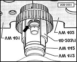 1st to 3rd gear clutch -K1- with turbine shaft, disassembling and assembling Page 4 of 6 38-10 Fig.