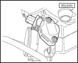 Retainer bolt tightening torque: 10 Nm (7 ft lb) Fig. 7 Throttle Position (TP) Sensor -G69- Location: The Throttle Position (TP) Sensor is located on the throttle valve housing (engine).