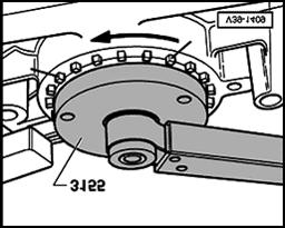 Final drive, adjusting Page 11 of 12 39-51 Differential, adjusting - Tighten bearing body with tool 3155 as far as the stop and secure.