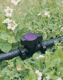 Valves On-off device to control the water flow in low pressure irrigation systems. Simple on-off operation and straight through flow. Operating pressure range up to 300 kpa.
