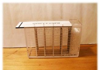A small box fitted with five sieves, it directly produces a size histogram of the test sample.