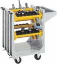 CNC Trolley Empty Tool carriers are located in the trolley using the suspension brackets (tool carrier rake is adjustable in 3 positions 0, 15 and 30 ) 2 swivel & brake
