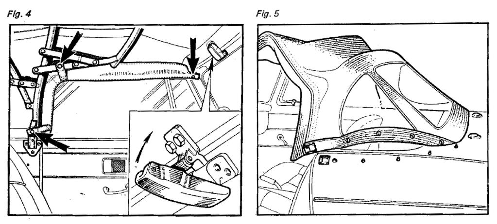 How to fold your MGB top (pre 1970 pack away top & frame) It is most important that the instructions given for raising, lowering and folding the hood are followed.