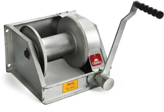 WALL WINCH Rated for lifting applications Worm & Wheel gearing Optional: Galvanized finish Excl.