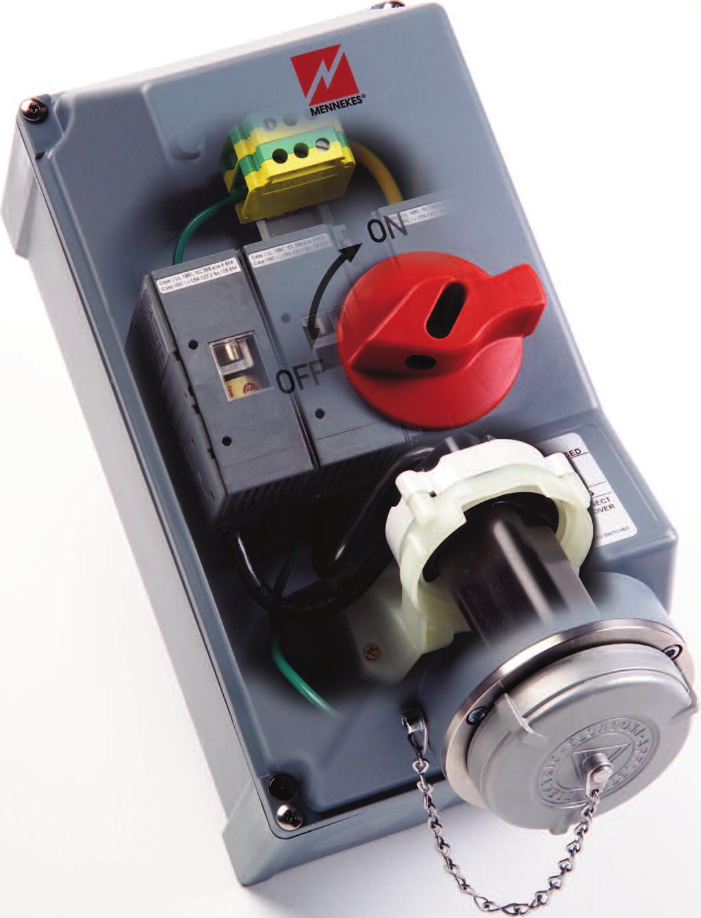 MSR Series Switched and Interlocked Receptacles 30 Amp and 60 Amp, Fusible and Non-Fusible Corner mounting tubes minimize mounting footprint. Moveable mounting feet also provided.