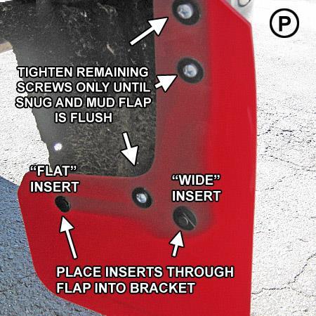 (Figure O) Align outer edge of the flap by incrementally adjusting the angle of the flap and bracket and walking away from the vehicle