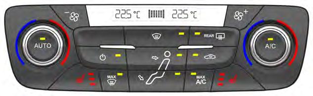Climate Control H I J Recirculated air: Press the button to switch between outside air and recirculated air. The air currently in the passenger compartment recirculates.