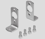 Flat cylinders DZF - Inch Series Accessories Foot mounting HZF HZF-1/2... 1 HZF-1-1/4... 2-1/2 Material: Steel Dimensions and ordering data For AB AH AO AT AU SA TR US XA Weight Part No.