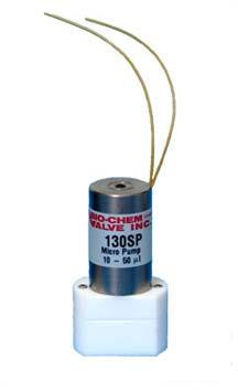 Inert Micro pump, Series 130SP The 130SP is a self priming, micro dispensing, solenoid actuated micro pump, designed for a non-metallic, inert fluid path for dispensing of high purity or aggressive