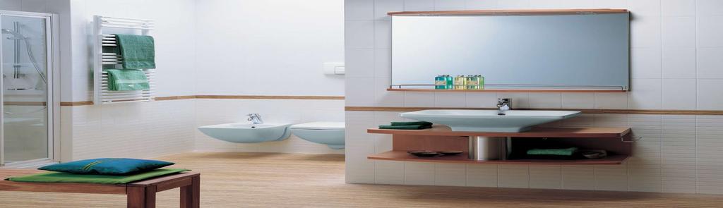 Unique geometry in your bathroom Wide assortment of Cantica collection products enables perfect customization.