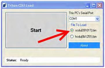 Choose scdu(0910xx).bin for a SCDU Dispenser or hcdu(0b12xx).bin for an HCDU dispenser.