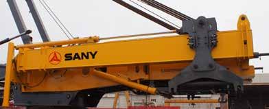 ULTRALIFT To boost the capacity of the ACE System, SANY s optional UltraLift package includes a second counterweight tray for 793,664 lbs of additional counterweight, and a second pair of hydraulic