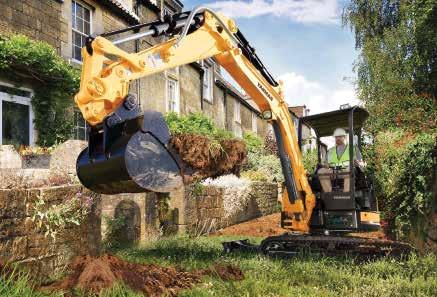 Liebherr Yanmar The advanced technology zero tailswing ViO35-6 is the most fuel-efficient excavator Yanmar has ever built.