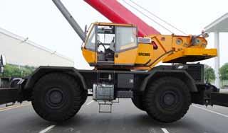 Hydraulic joysticks give the operator smooth, variable control of crane functions.