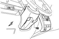 Turn the steering wheel left and right to gain access to the screws. 6. Remove the lower steering column cover. (Fig. A 6) i. Remove the bottom screw securing the cover. Fig.