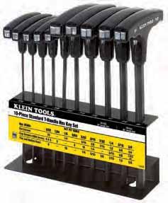 T-Handle Hex-Key Sets Features: Color-coded handles: blue for metric, black for inch. and hex size on handle for positive identification. Treated steel for rust and corrosion resistance.