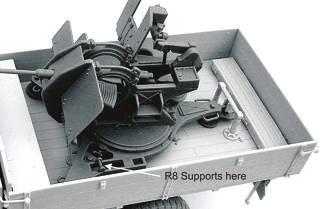 Four supports are needed; one on either side towards the cab,