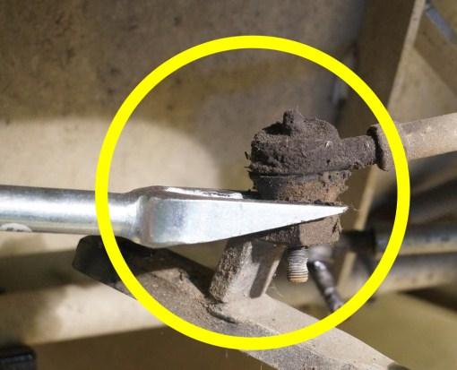 Use a wrench to keep the tie rod ends in place as the nuts are removed. Use a tie rod fork to dislodge the tie rod ends if needed. Retain hardware.