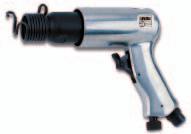 918 Hammer with round attachment Model with adjustable speed and built-in power regulator, with attachment for chisels with round shank 918 H Shank Ø Blows/min 3500 Piston stroke 67 mm Piston Ø 17,5