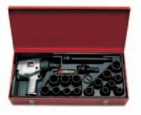 941 C y 1 /2 Impact wrench Reversible model with double hammer mechanism, air exhaust through the handle, power regulator, ultra-light casing in highresistance composite material and steel front
